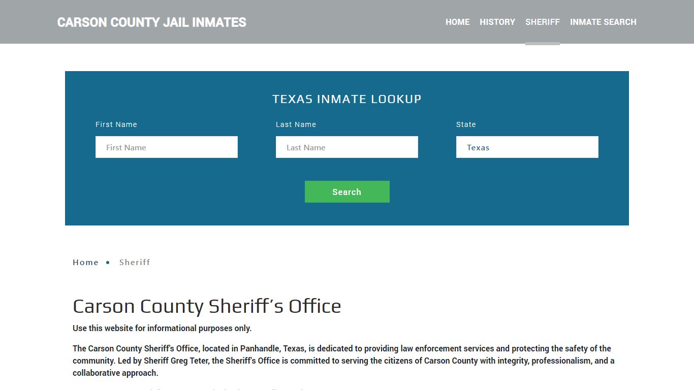 Carson County Sheriff, TX Arrest Warrant Lookup